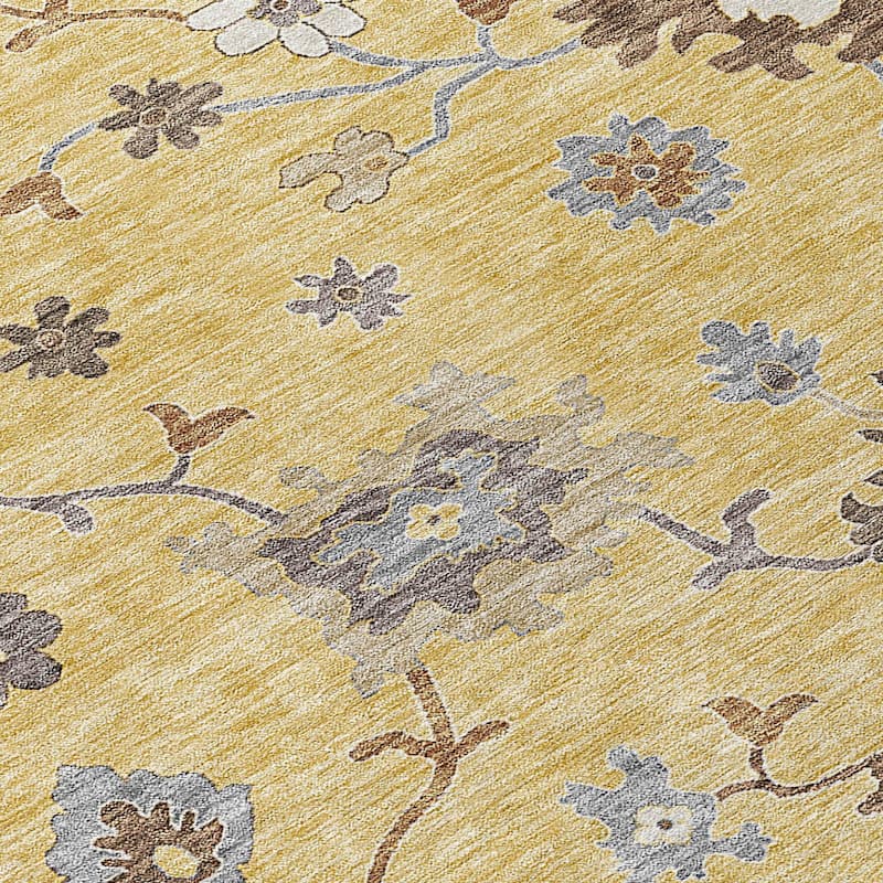 Machine Washable Indoor/ Outdoor Chantille Traditonal Kashan Rug