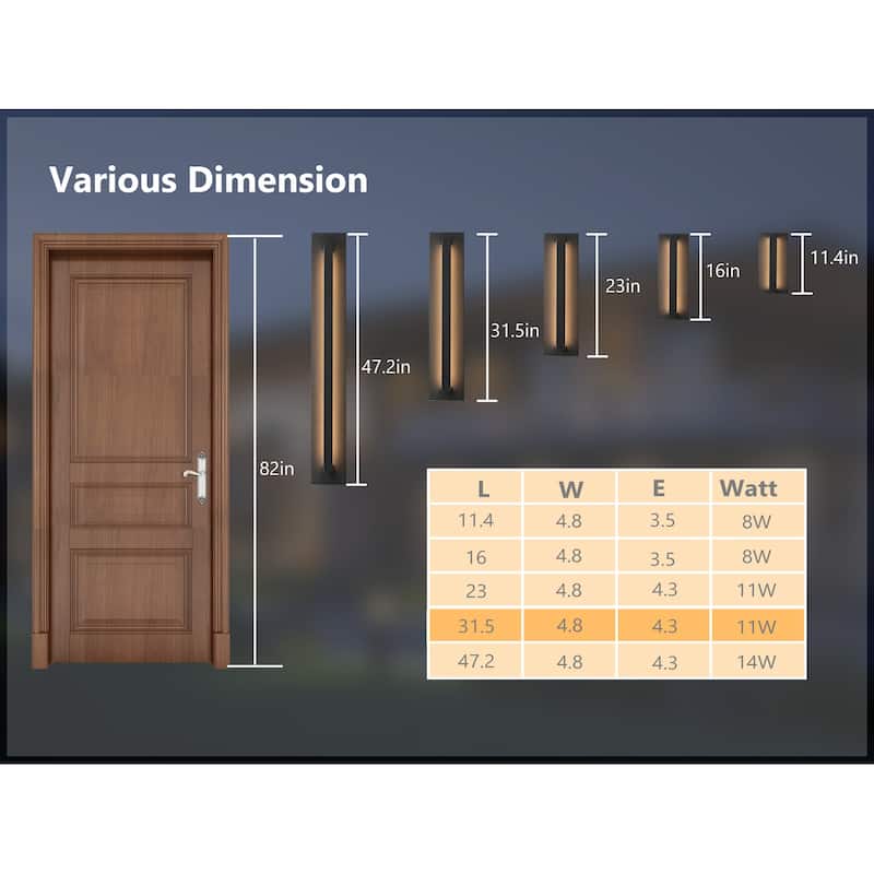 Long Modern Outdoor LED Wall Sconce