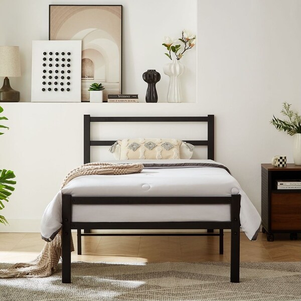 Black Twin Bed Frame with Headboard and Footboard Bed Bath Beyond 39721827