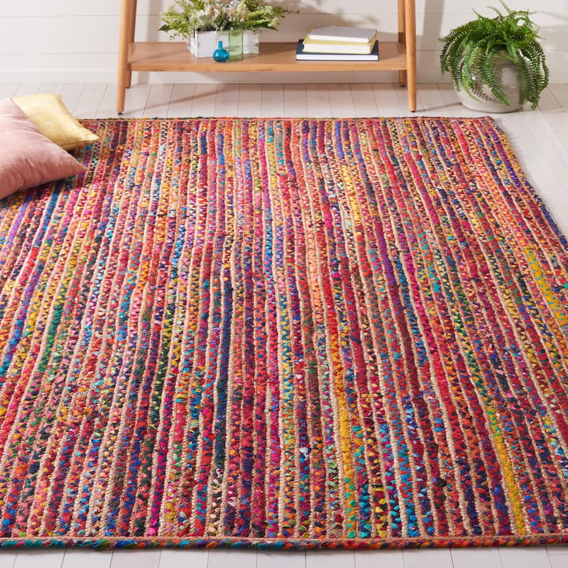 SAFAVIEH Handmade Braided Cissy Boho Cotton & Jute Rug - 5' x 8' - Natural/Multi