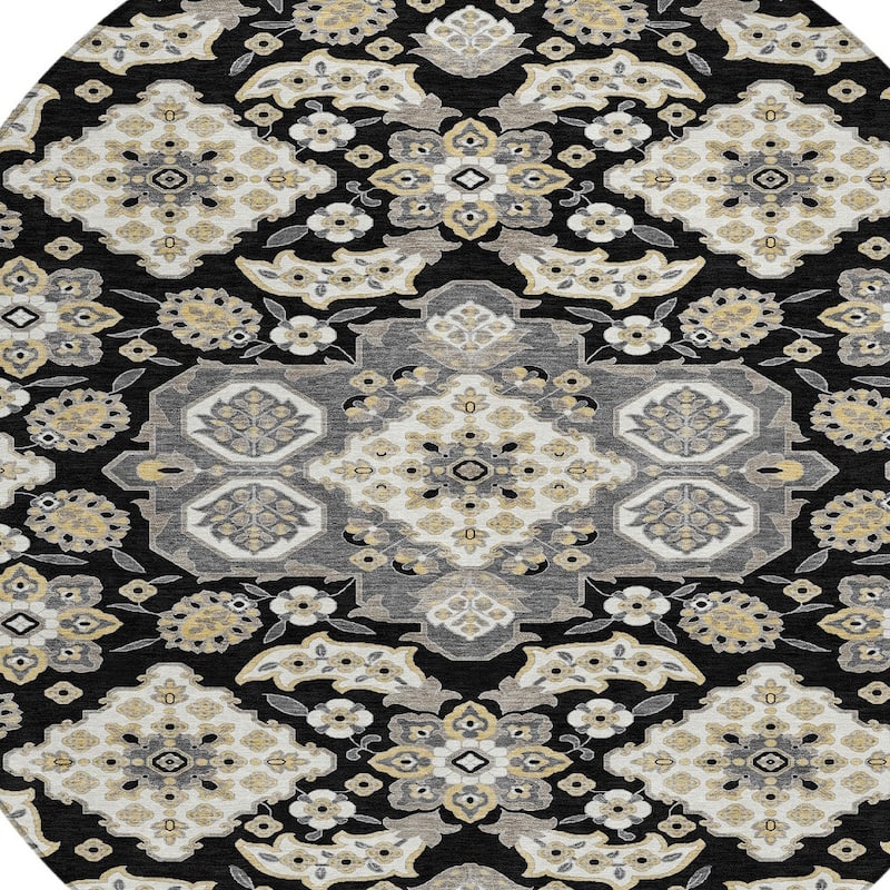 HomeRoots Medallion Traditional Rectangle Outdoor Rug