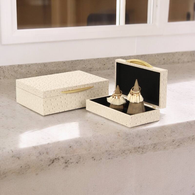 Canorus Faux Ostritch Pattern Rectangular Box Set