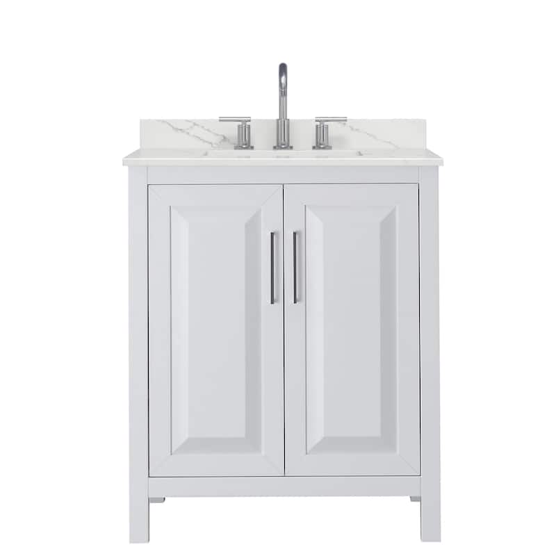 Daria 30-inch Single Vanity, 3 Hole Quartz Top