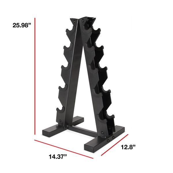 by CAP 150 lb Coated Rubber Hex Dumbbell Weight Set with A Frame