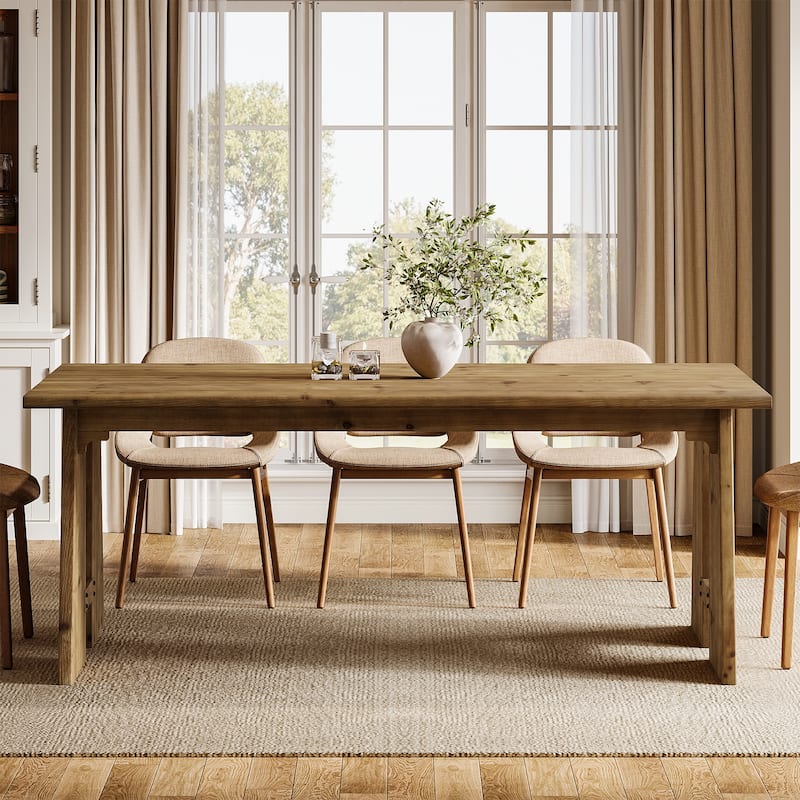 70.9" Solid Wood Kitchen Dining Table with Unique Base