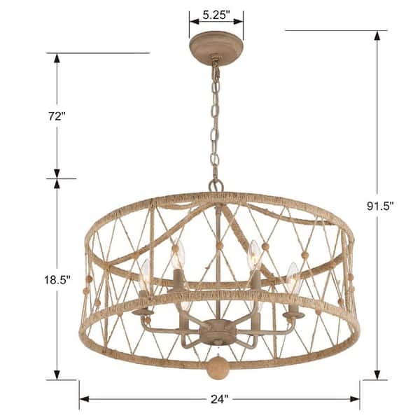 dimension image slide 1 of 2, Crystorama Lighting Group BRX-B7906 Brixton 6 Light 24" Wide Wrought