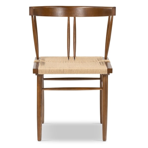 Poly & Bark Ferrara Dining Chair - Wood Frame with Handwoven Hemp