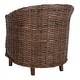 preview thumbnail 7 of 10, SAFAVIEH Omni Rattan Barrel Chair with Cushion - 29.1" x 27.2" x 32.7"