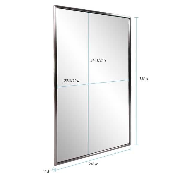 dimension image slide 0 of 2, Allan Andrews Rectangular Decorative Stainless Steel Framed Wall & Accent Mirror