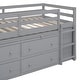 preview thumbnail 9 of 34, Twin Loft Bed with Retractable Desk, 4 Drawers & Shelves, Space-Saving - Grey