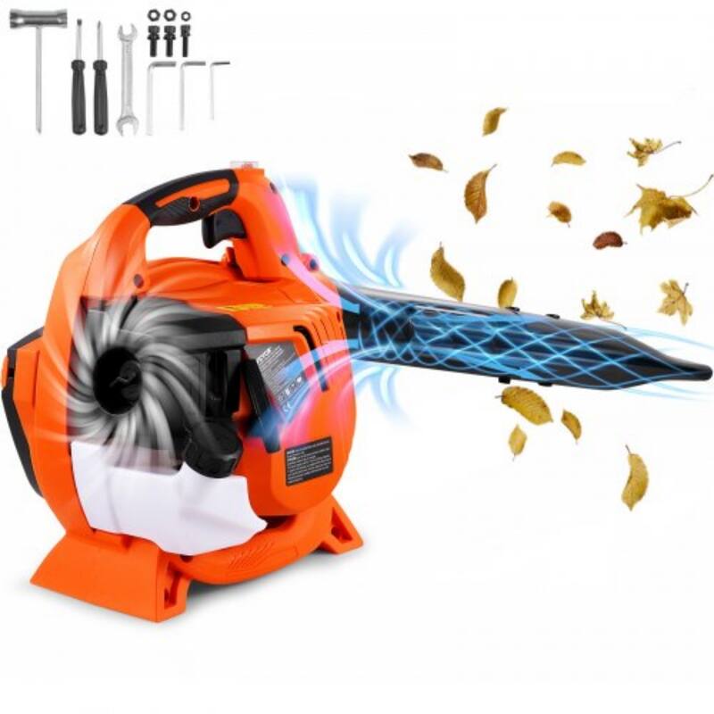 Orange 2-Cycle Handheld Leaf Blower with A Fuel Tank Ideal for Lawn Yards or Any Outdoor Paths - 39"x10.6"x13.8"