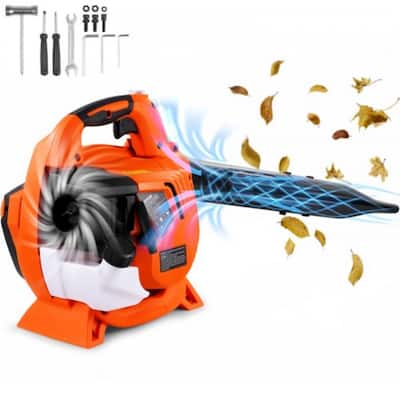 Orange 2-Cycle Handheld Leaf Blower with A Fuel Tank Ideal for Lawn Yards or Any Outdoor Paths - 39"x10.6"x13.8"