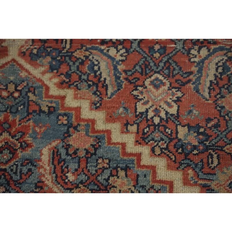 Hand Knotted Oriental 100% Wool Carpet Traditional Floral Oranges & Rust Mahal Area Rug - 10' 7'' X 7' 3''