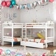preview thumbnail 1 of 15, Twin L-Shaped Bunk bed with Drawers-Gray Gray