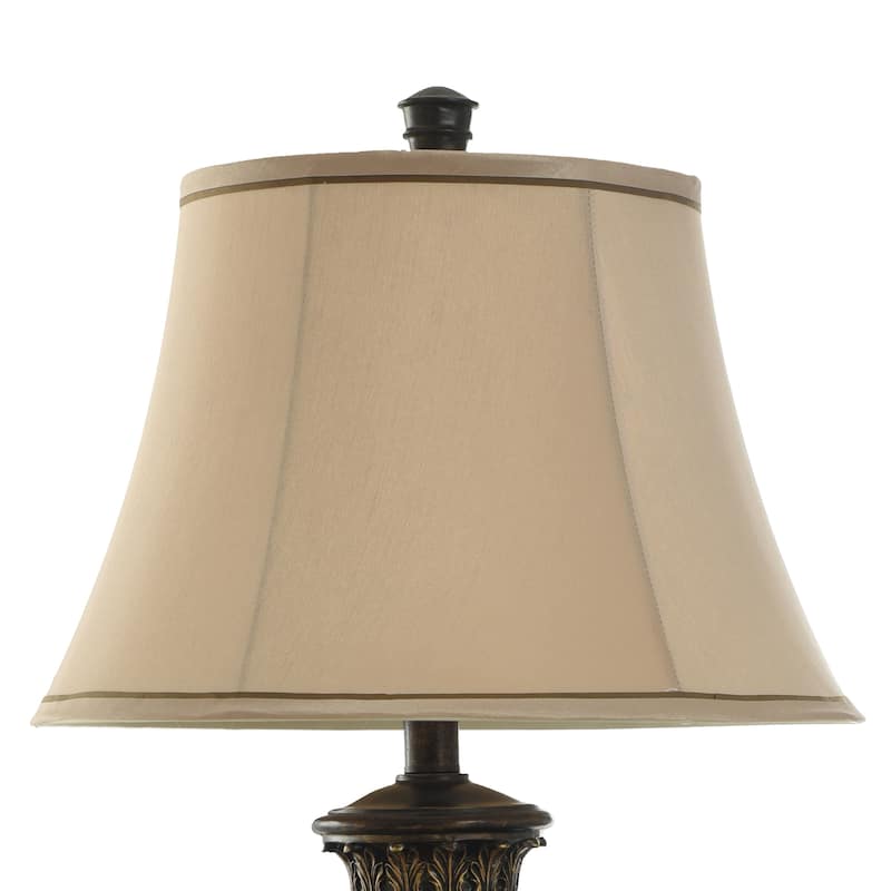 StyleCraft Majestic Gold Table Lamp - Cream Fabric Shade