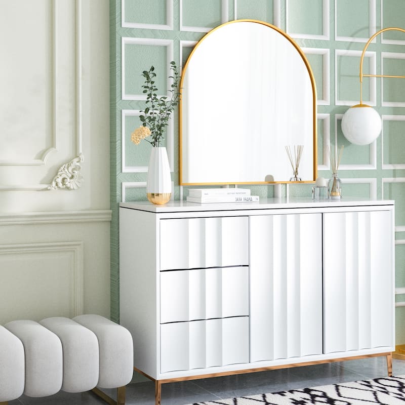 Arch Wall Mounted 34 x 32 Bathroom Vanity Mirror Unique Decor