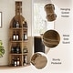 preview thumbnail 8 of 7, 75-Inch Tall Wooden Wine Rack with Storage Shelves