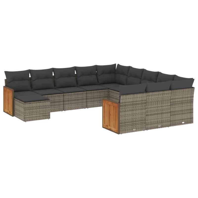 vidaXL Garden Sofa Set Black - 21.7 x 21.7 x 14.6