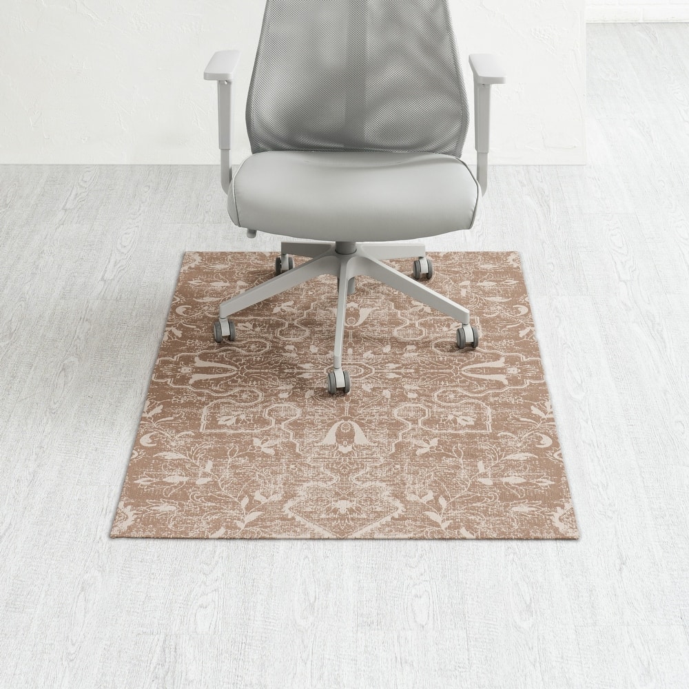 Jani 40"x54" Rug'd Chair Mat-Rug Style Office Chairmat for Carpet & Hard Floors| 0.25" Thick |Non-Slip, Foldable Desk Chair Mat