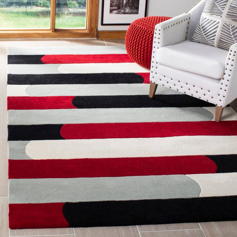 SAFAVIEH Handmade Soho Sharita Ivory/ Multi New Zealand Wool - 3' 6" x 5' 6" - Ivory/Multi - Rectangle