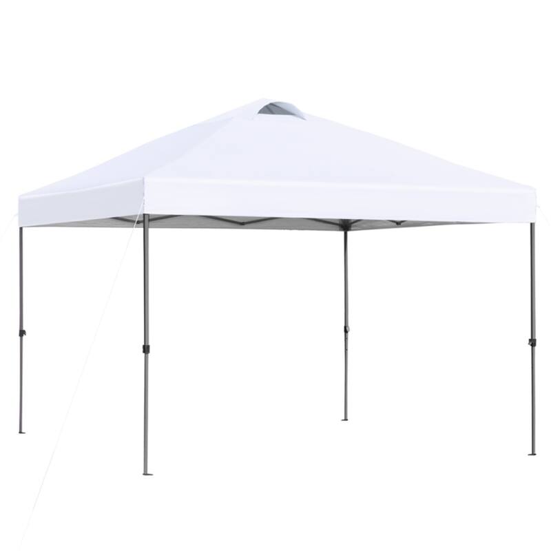 White Steel Oxford Cloth Pop-Up Canopy Tent UV Protection Outdoor - White