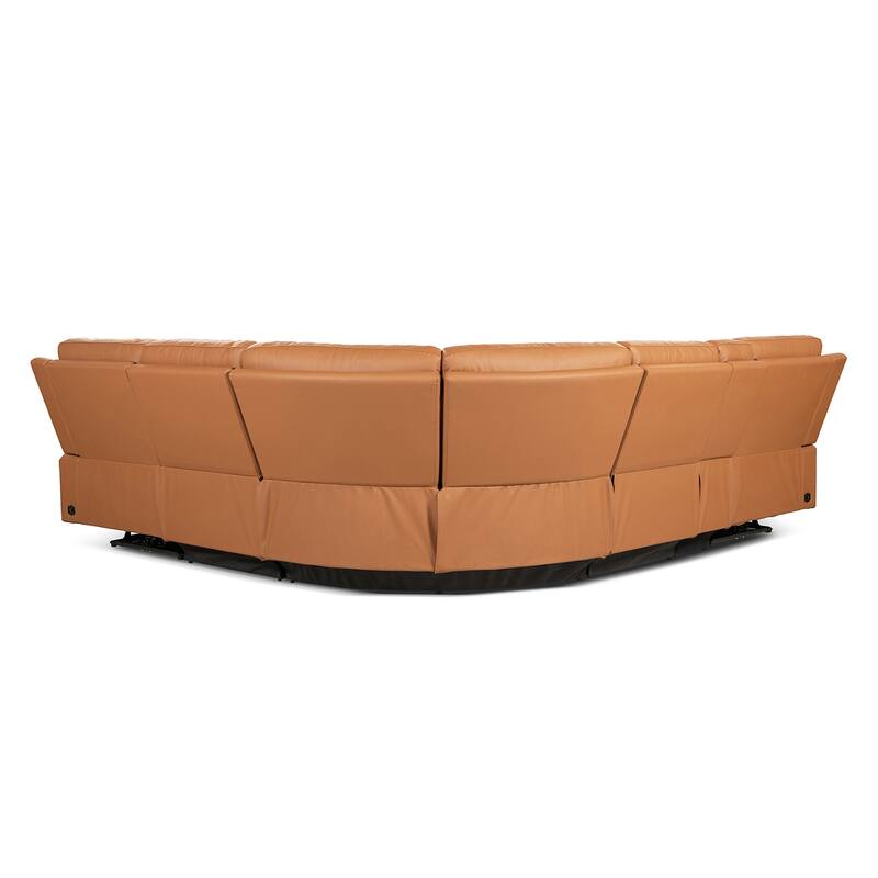 Melbourne 122" Modern Power Motion 6-Piece Reclining Corner Sectional with Cup Holders