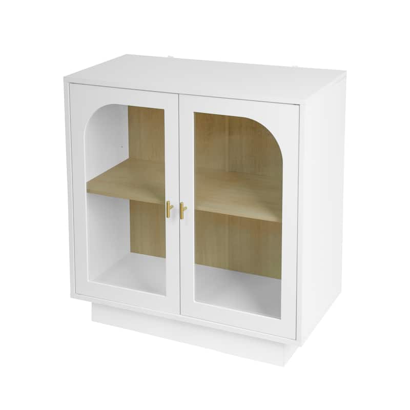 2 Storage Cabinet with Glass Door for Living Room,Dining Room,Study