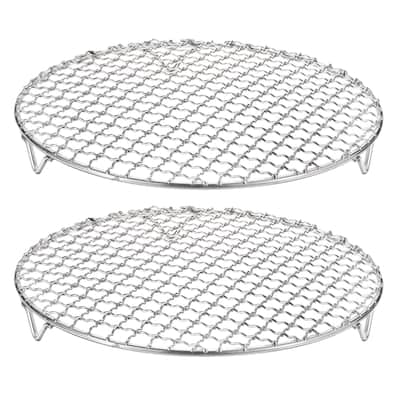 2pcs Round Cooking Rack 9.4" 201 Stainless Steel Barbecue Grill with 20mm Legs - 9.4 Inch