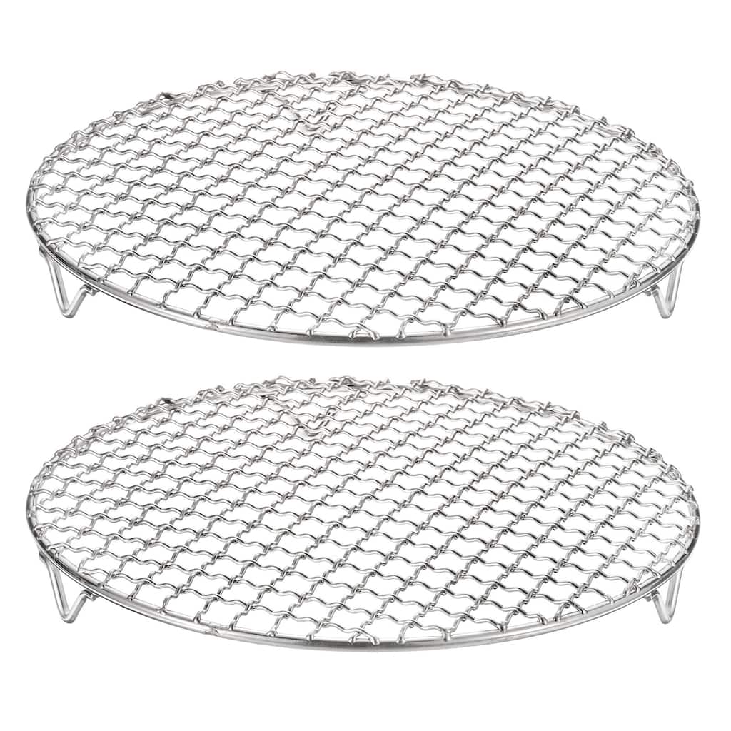 2pcs Round Cooking Rack 9.4" 201 Stainless Steel Barbecue Grill with 20mm Legs - 9.4 Inch