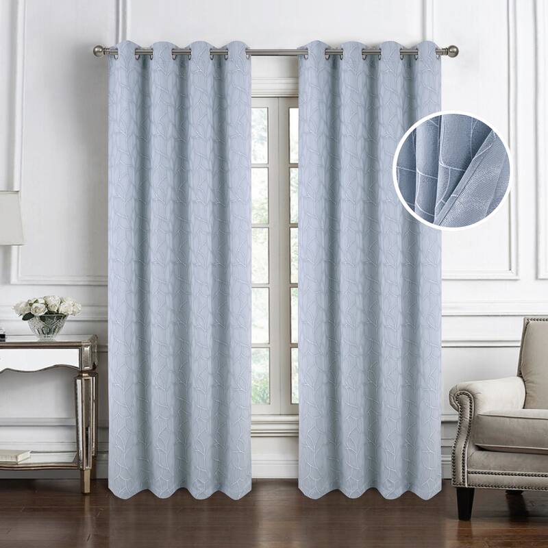 Lorena Woven Jacquard Window Curtain with Grommets 84" Set