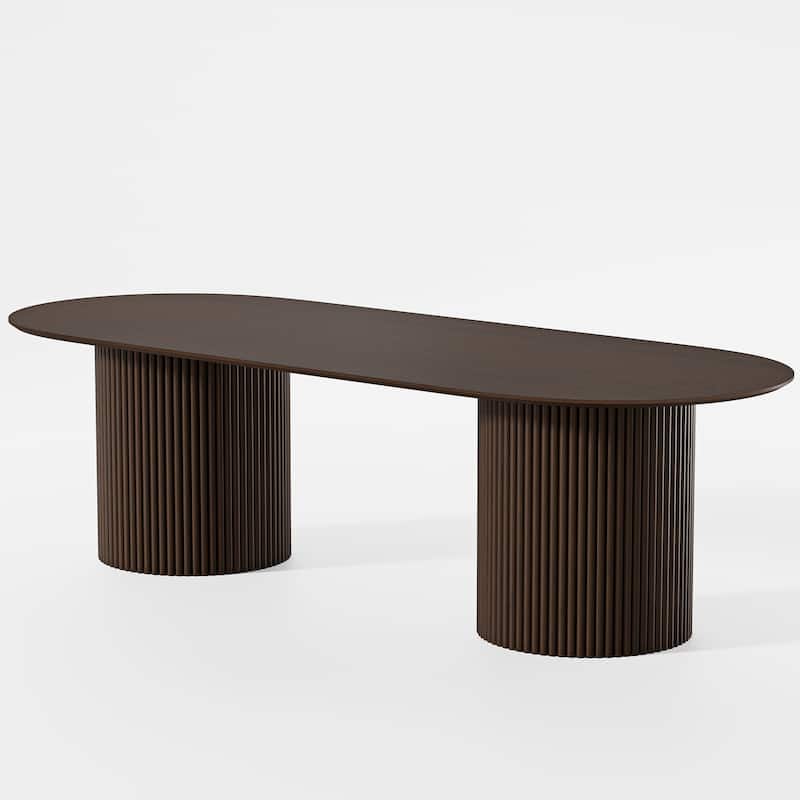 86" Big Solid Wood Oval Dining Table Kitchen Table for Family