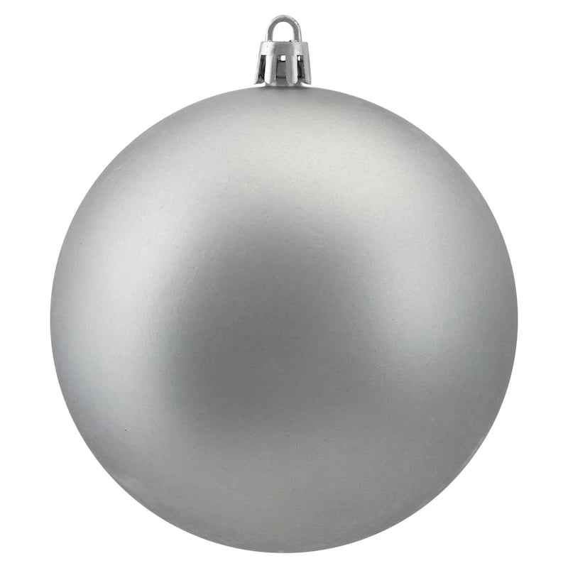 12ct Pewter Gray Shatterproof Matte Christmas Ball Ornaments 4"