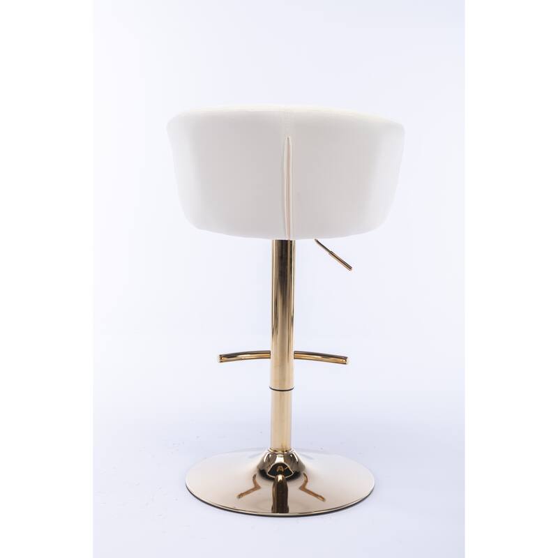 Velvet Swivel Bar Stools Set of 2, Counter Height Dining Chair with Padded Seat, Kitchen Island Stools with Footrest