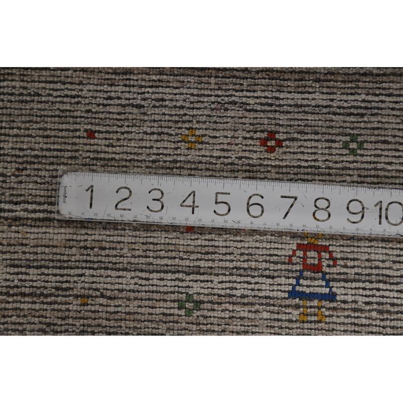Striped Gabbeh Oriental Area Rug Handmade Wool Carpet - 7'9" x 9'8"