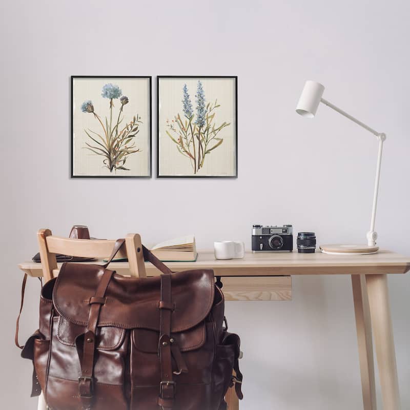 Stupell Natural Budding Blooms Framed Giclee Art Design By Carol Robinson (Set of 2)