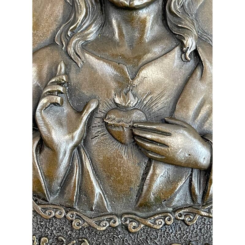 Original Valli Hand Crafted Wall Mount Jesus Portrait Bronze Statue Sculpture Nr