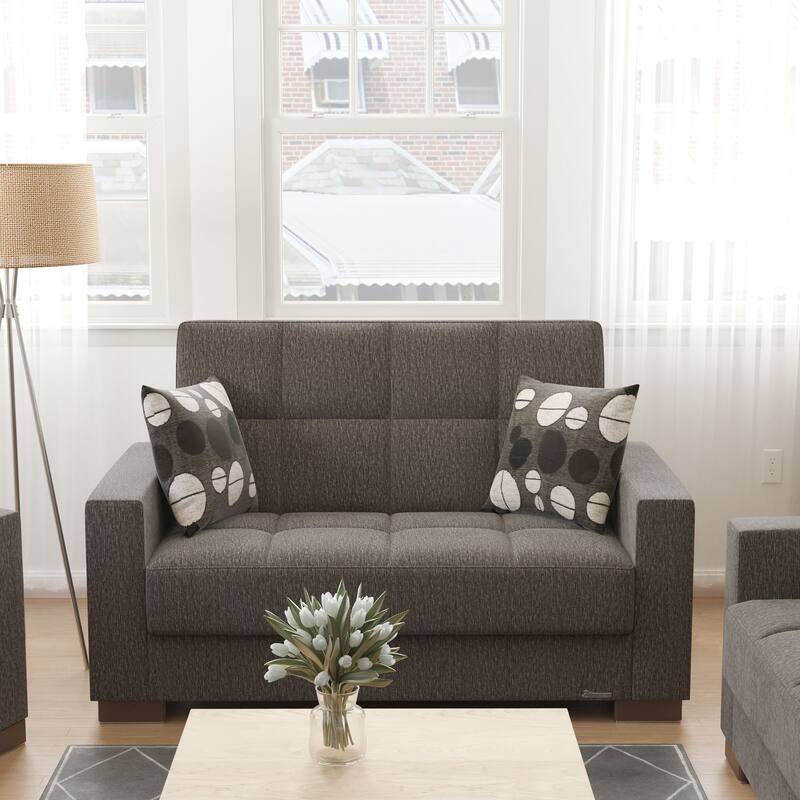 Collection Upholstered Convertible Loveseat With Storage