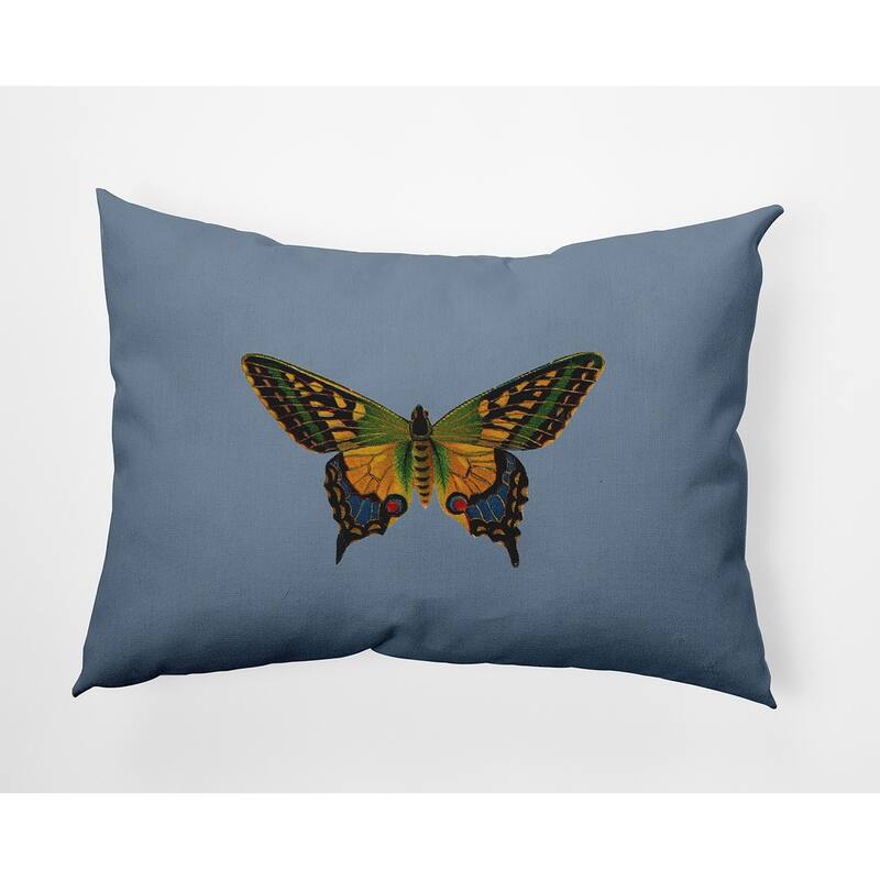 Colorful Swallowtail Polyester Indoor Pillow - Dusty Smoke Blue - 14" x 20"