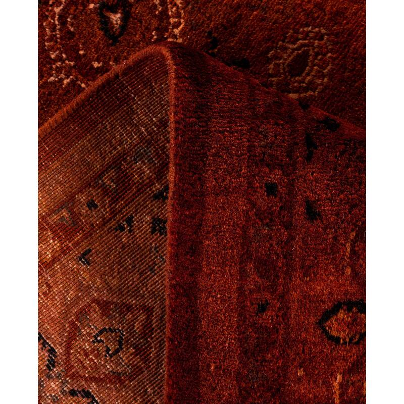 Overdyed One-of-a-Kind Hand-Knotted Area Rug - Orange - 4' 7" x 7' 1"