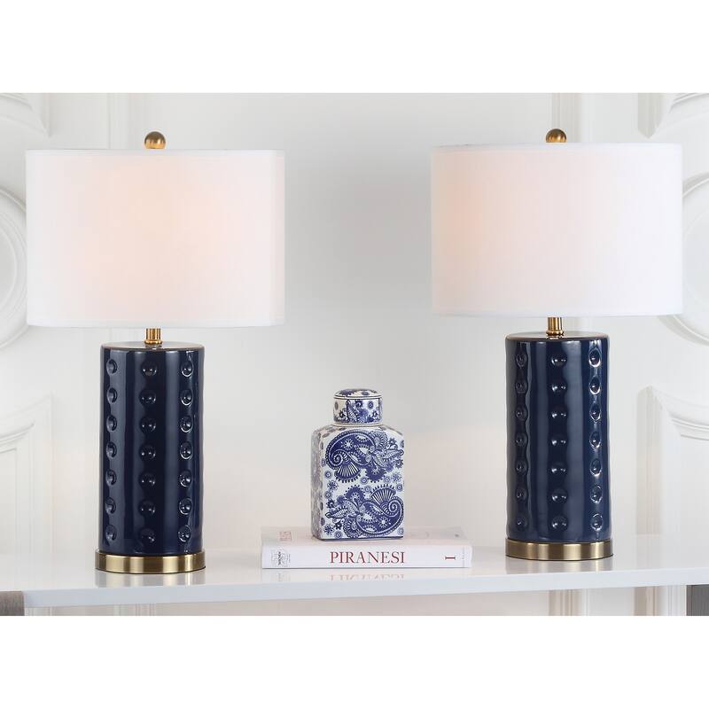 SAFAVIEH Lighting 26-inch Navy Roxanne Table Lamp (Set of 2)