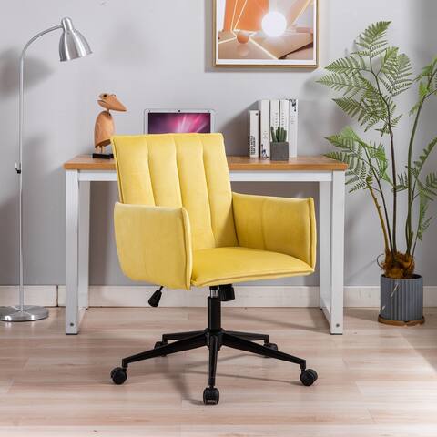 Velvet Fabric Home Office Chair Adjustable 360° Swivel Accent Chair - 19.67 *22.4*39.7
