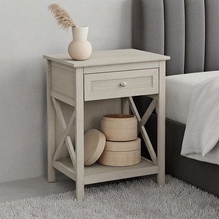 Antique White Veneer,Transitional,Bush Furniture Key West End Table ...