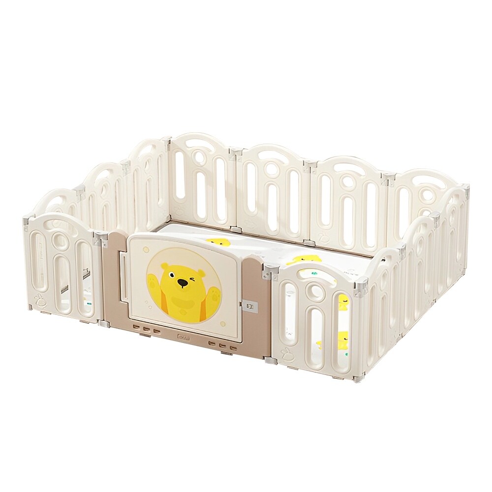 Foldable Playpen Baby Safety Play Yard with Fence and Play mat
