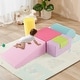 preview thumbnail 2 of 7, Gymax 6 PCS Kids Climber Play Set Indoor Foam Climb & Crawl Activity - Pink