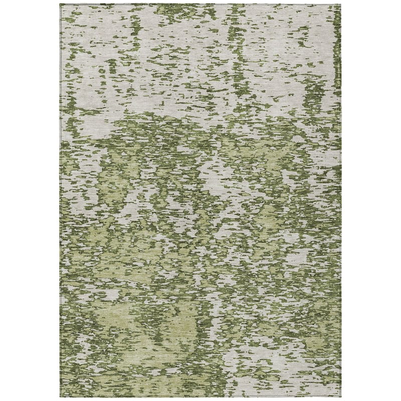 Machine Washable Indoor/ Outdoor Abstract Pixels Chantille Rug