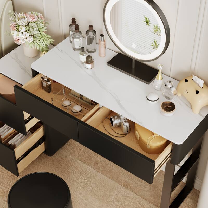 JASIWAY Modern Solid Wood Telescopic Makeup Vanity Desk