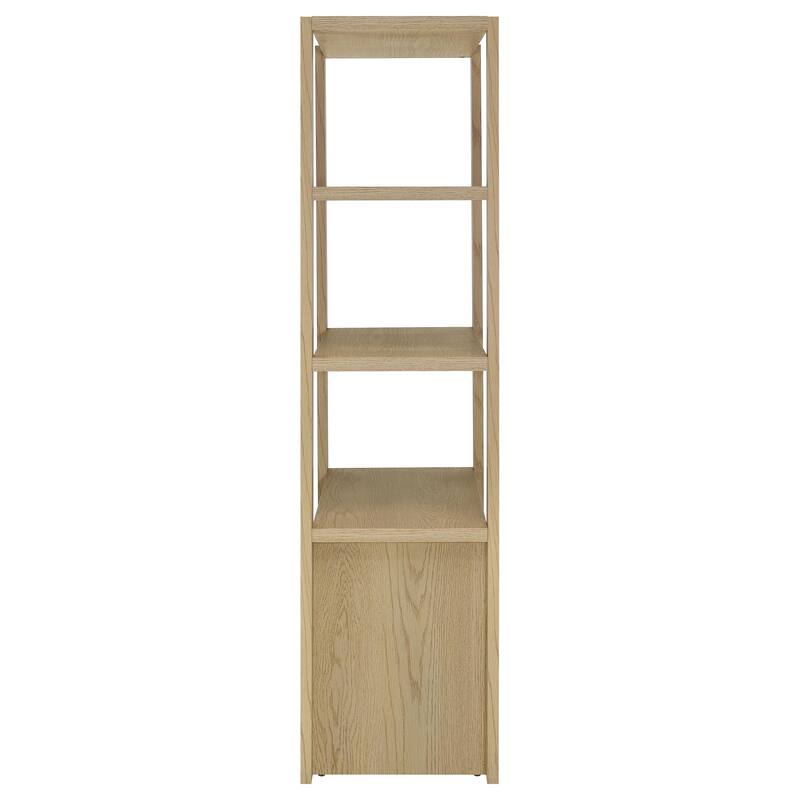 Laurelton 3-Shelf Media Tower Tall Pier Cabinet Light Oak