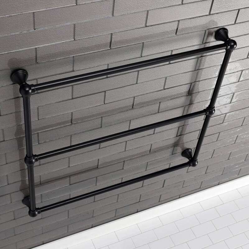 Kingston Brass Maximilien 36-Inch Wall Mount 3-Bar Towel Rack