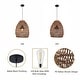 preview thumbnail 8 of 15, 1-Light Outdoor Wicker Rattan Pendant Light