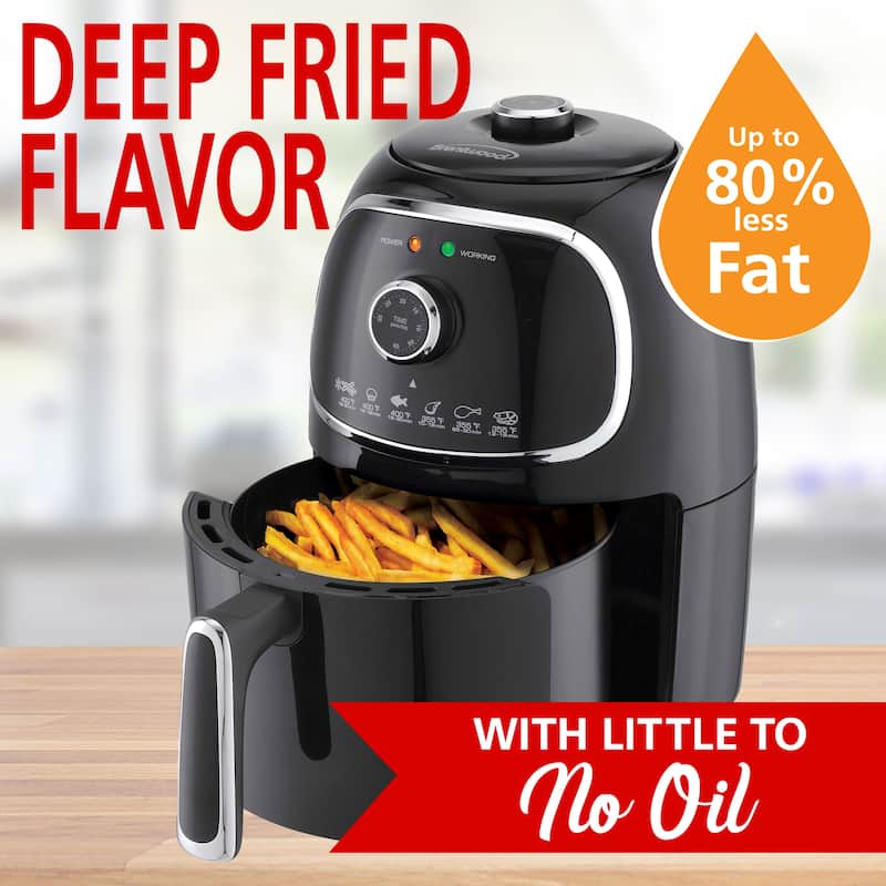 Brentwood 2 Quart Small Electric Air Fryer Black